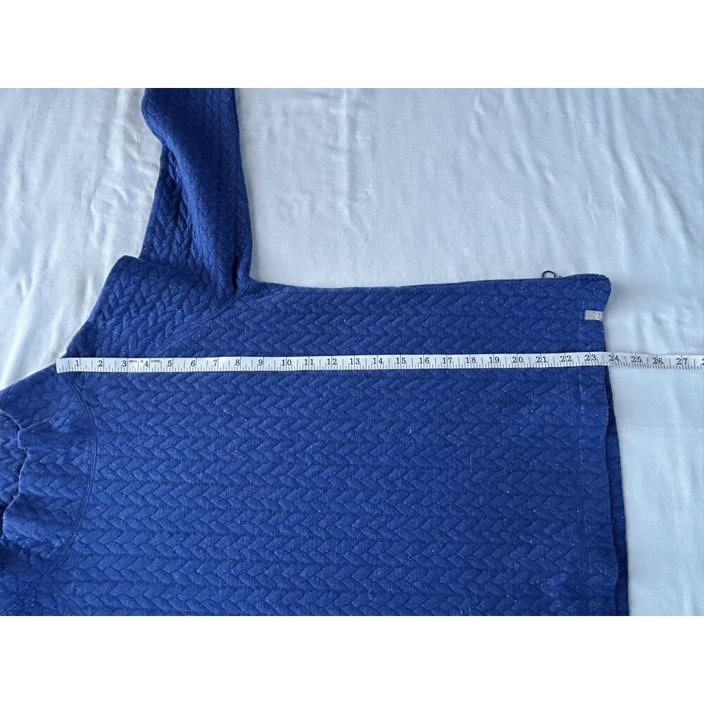 T By Talbots Mock Turtleneck Metallic Blue Sweate… - image 7